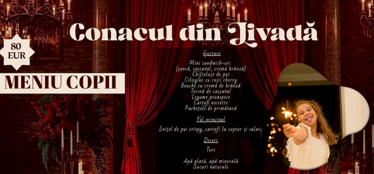 Meniu copii — Revelion 2027 la Conacul din Livadă
